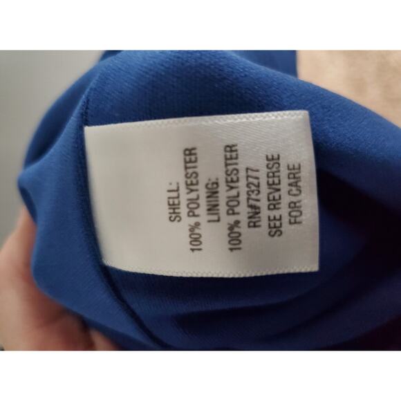 ELLE size medium‎ blue & black ruffled and polka dotted sleeveless dress - Picture 6 of 7